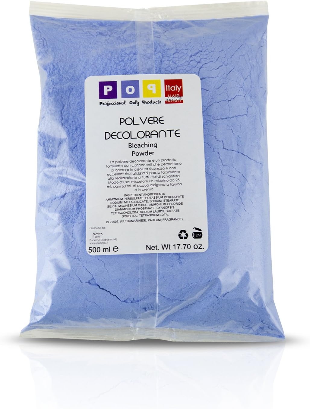 Pop Italy Polvere Decolorante Blu 9 toni anti-giallo in sacchetto - 500 gr  : Amazon.it: Bellezza