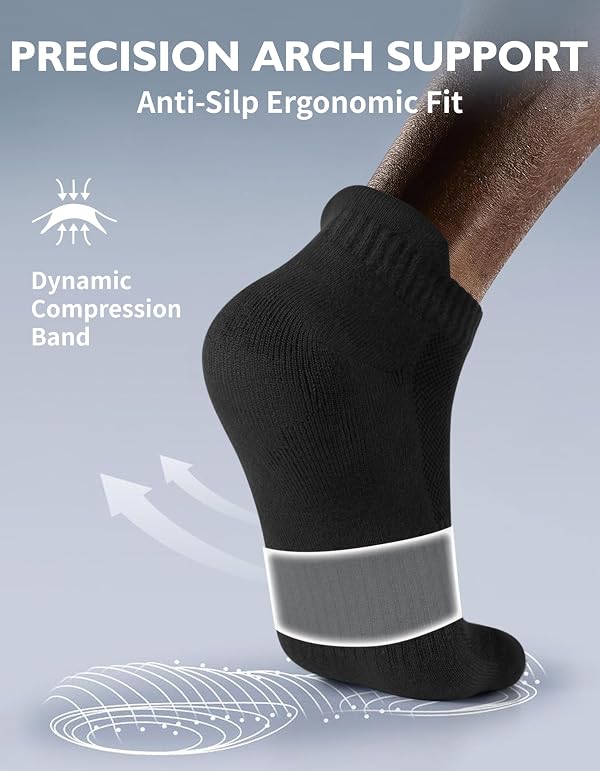 CLOSEMATE Mens Athletic Ankle Socks Cushioned Cotton Anti-Blister 7 Pairs by CLOSEMATE - Used condition - Image 10