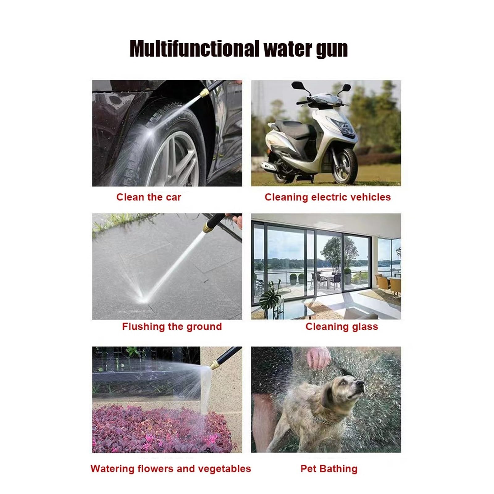 Pistola pulverizadora con manguera Boquilla, Jardín portátil de lavado autos con agua a alta presión conector rápido hilo espuma