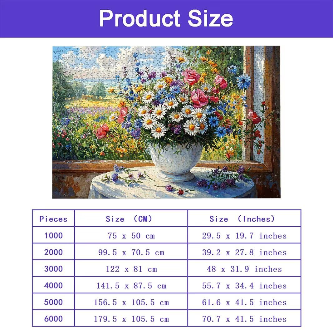 Puzzle 5000 Pezzi Arte per Adulti e Ragazzi, Puzzle Farm in Legno per Adulti, Puzzles 5000 Pezzi Fiori Impegnativo per Tutta la Famiglia, Puzzles con Scatola per Decorazioni Casa, Regalo Donna, -7417