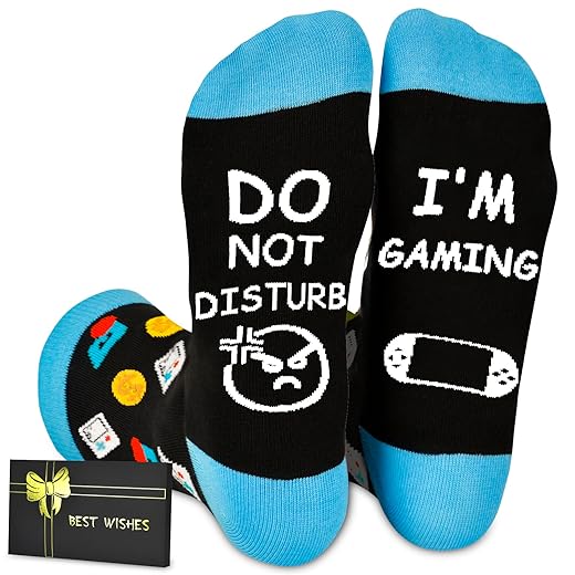 Birthday Gifts for Men Teen Boys, Valentines Day Gift for Him Boyfriend Husband, Do Not Disturb I'm Gaming Funny Gamer Socks