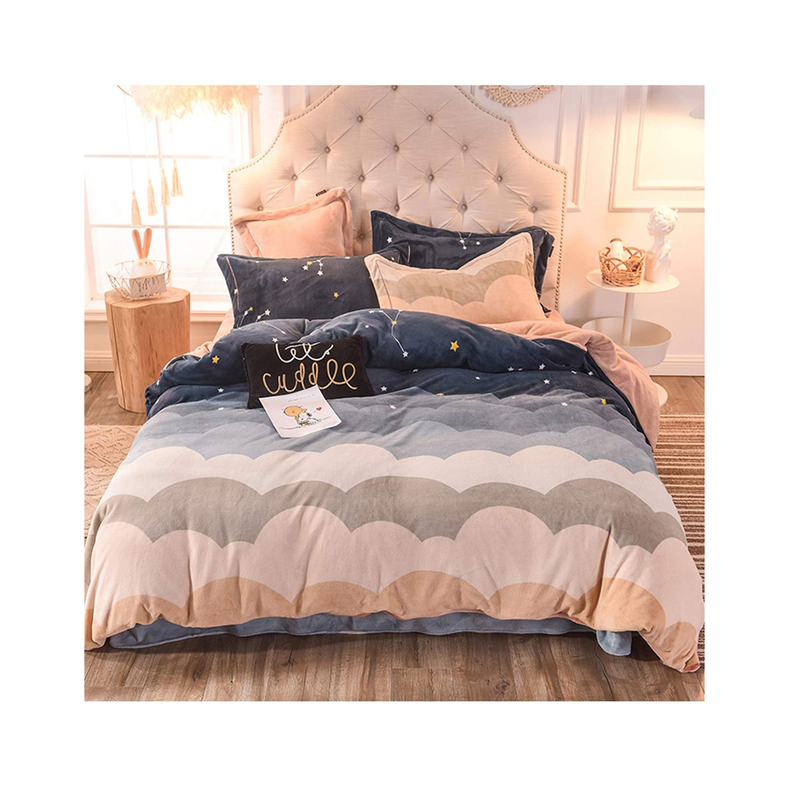 Housse de Couette Velvet pour Lit 1.2m Ensemble de Literie Hiver en Flanelle