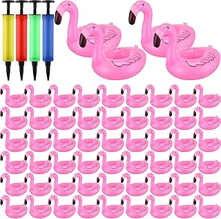 Flamingo Inflatable Drink Holder Drink Floats Inflatable Supplies Flamingo Drink Floats Floating Flamingo Toy Flamingo Cup Holders Inflatable Floating Coasters for Pool Party Kids Adults