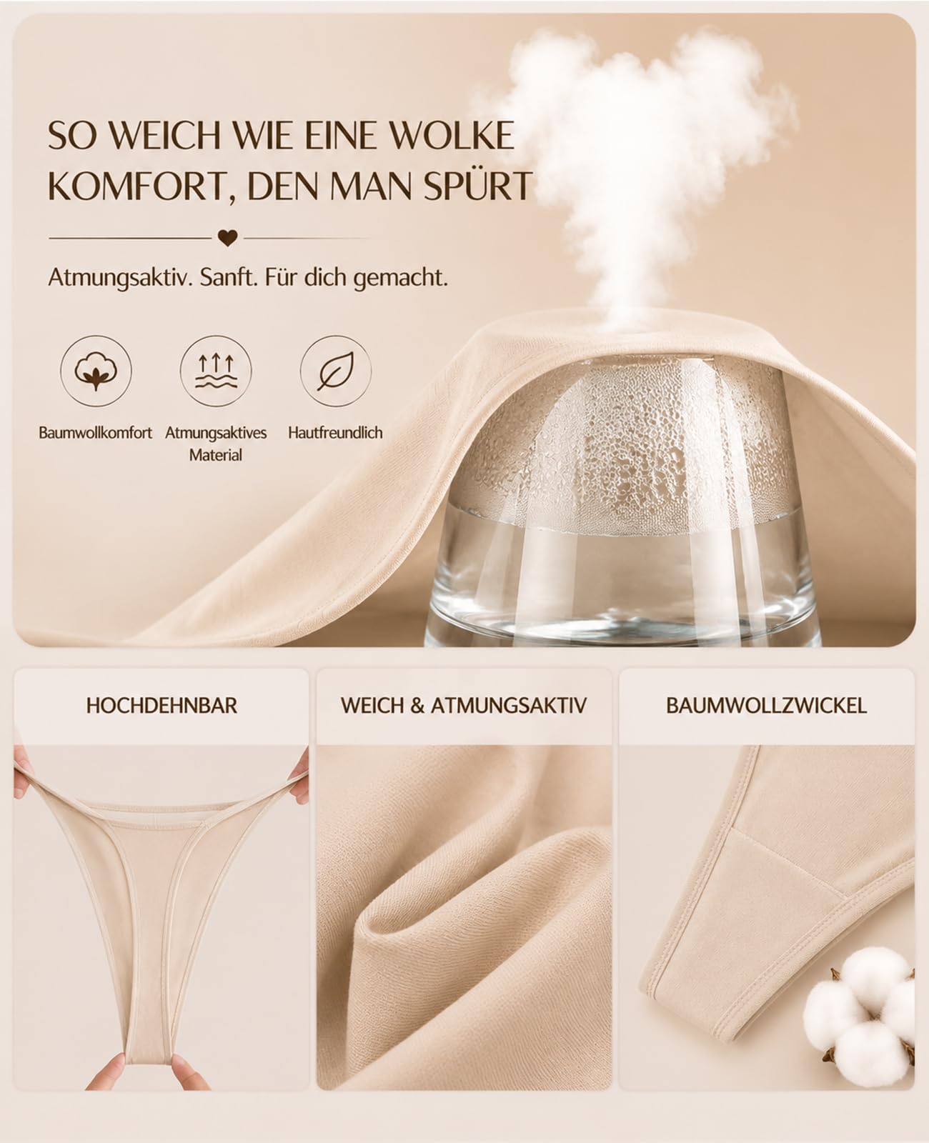 G String Tangas für Damen aus Baumwolle,Sexy Unterwäsche,Frauen Nahtlose Slips Unterwäsche,Atmungsaktiv Invisible Women Thongs Unterhosen,5er Pack