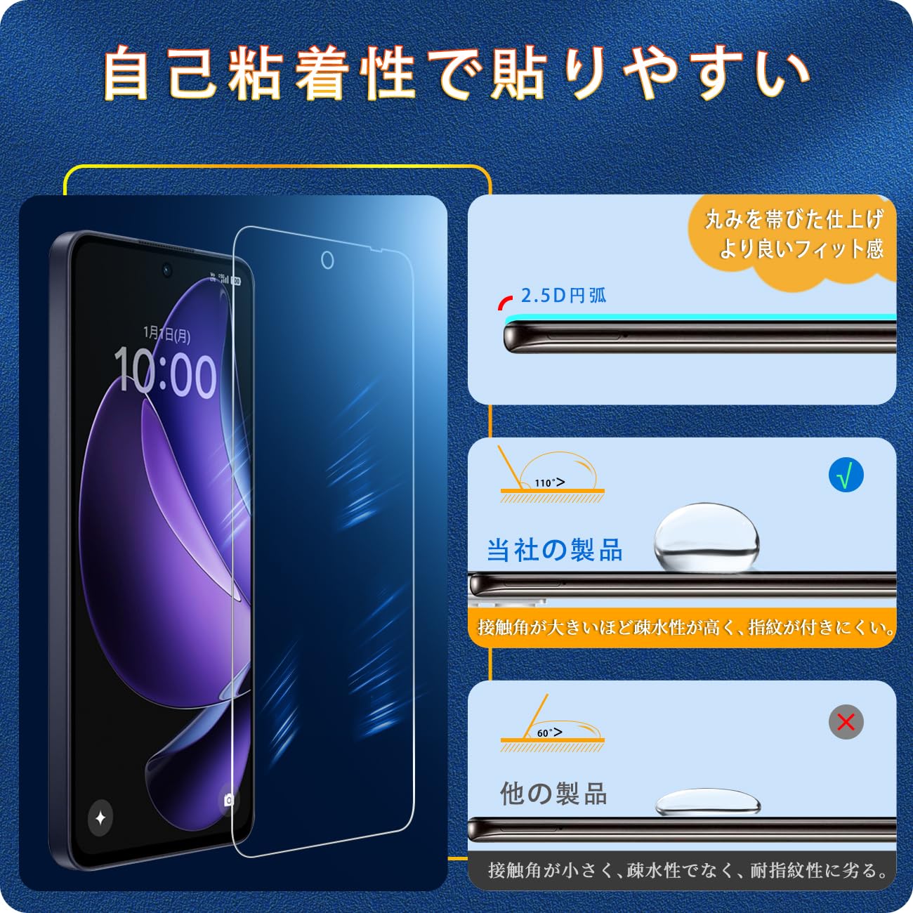 Amazon | 対応 OPPO Reno13 A ガラスフィルム 指紋認証対応 【2+2枚 