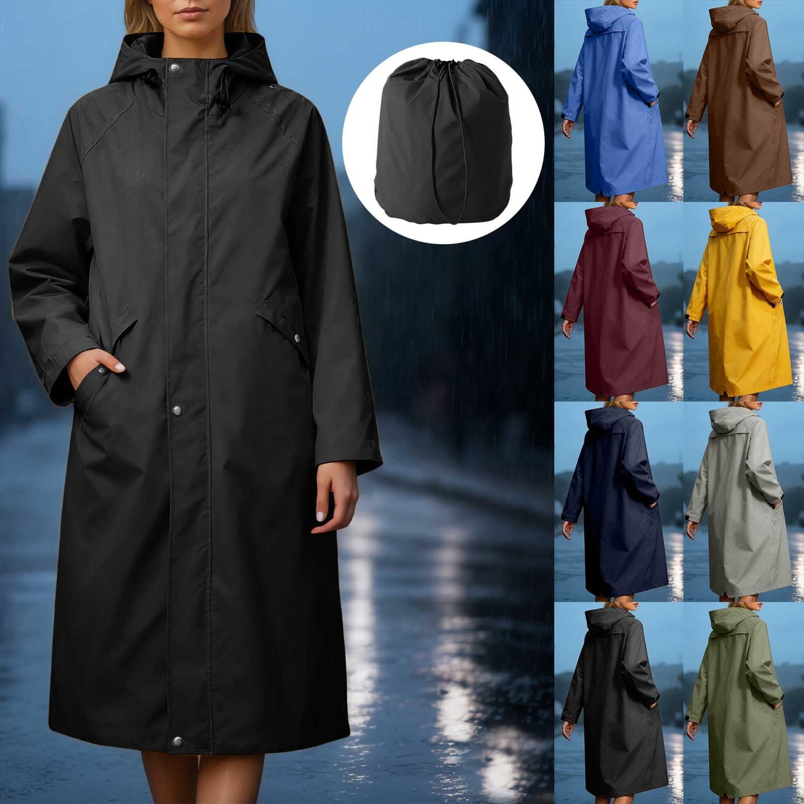 Generisch Chubasquero para hombre y mujer, impermeable, chaqueta cortavientos, poncho de lluvia, ligero, portátil, cortavientos, chubasquero, impermeable, para senderismo, ciclismo, con mangas largas