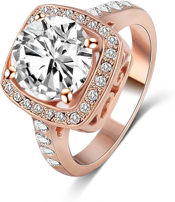 LuckyWeng New Exquisite Fashion Jewelry Rose Gold Square