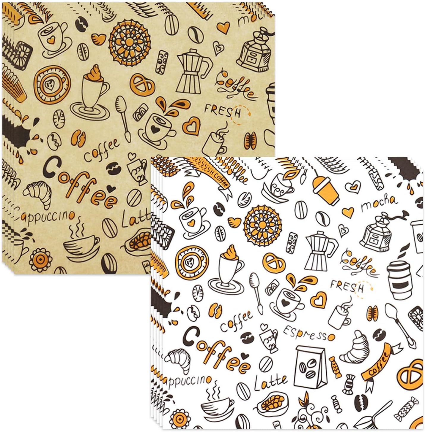 400 hojas de papel para alimentos, hojas de papel prémium de 10 x 10 pulgadas, resistentes al agua y a la grasa, forros a prueba de grasa para botes