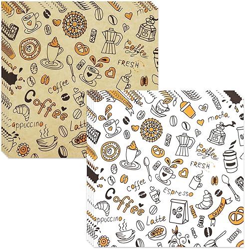 400 hojas de papel para alimentos, hojas de papel prémium de 10 x 10 pulgadas, resistentes al agua y a la grasa, forros a prueba de grasa para botes