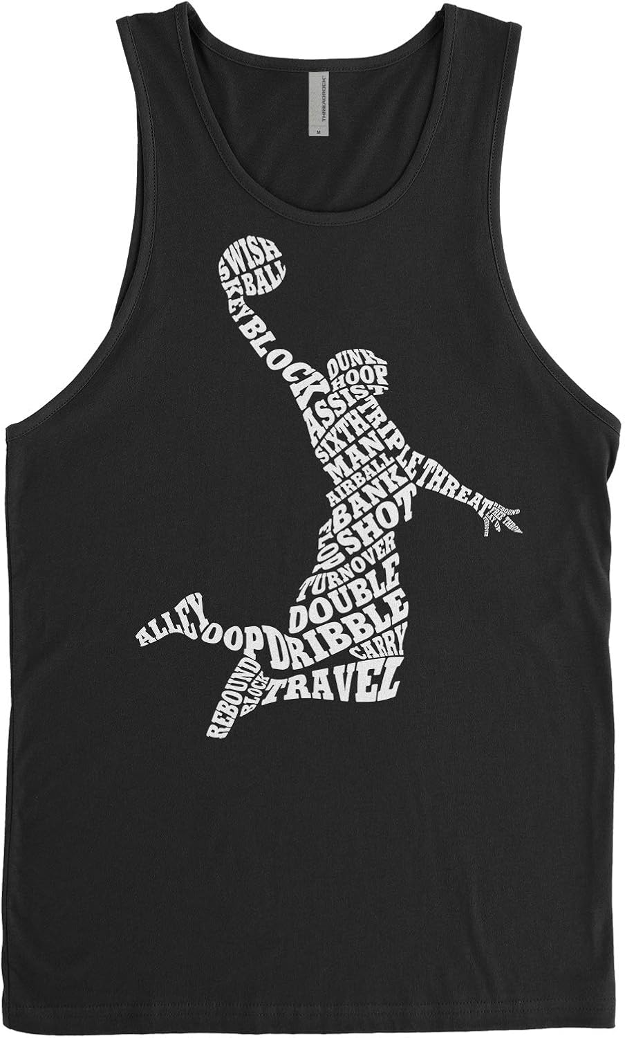 Threadrock Men's Basketball Player Typography Tank Top