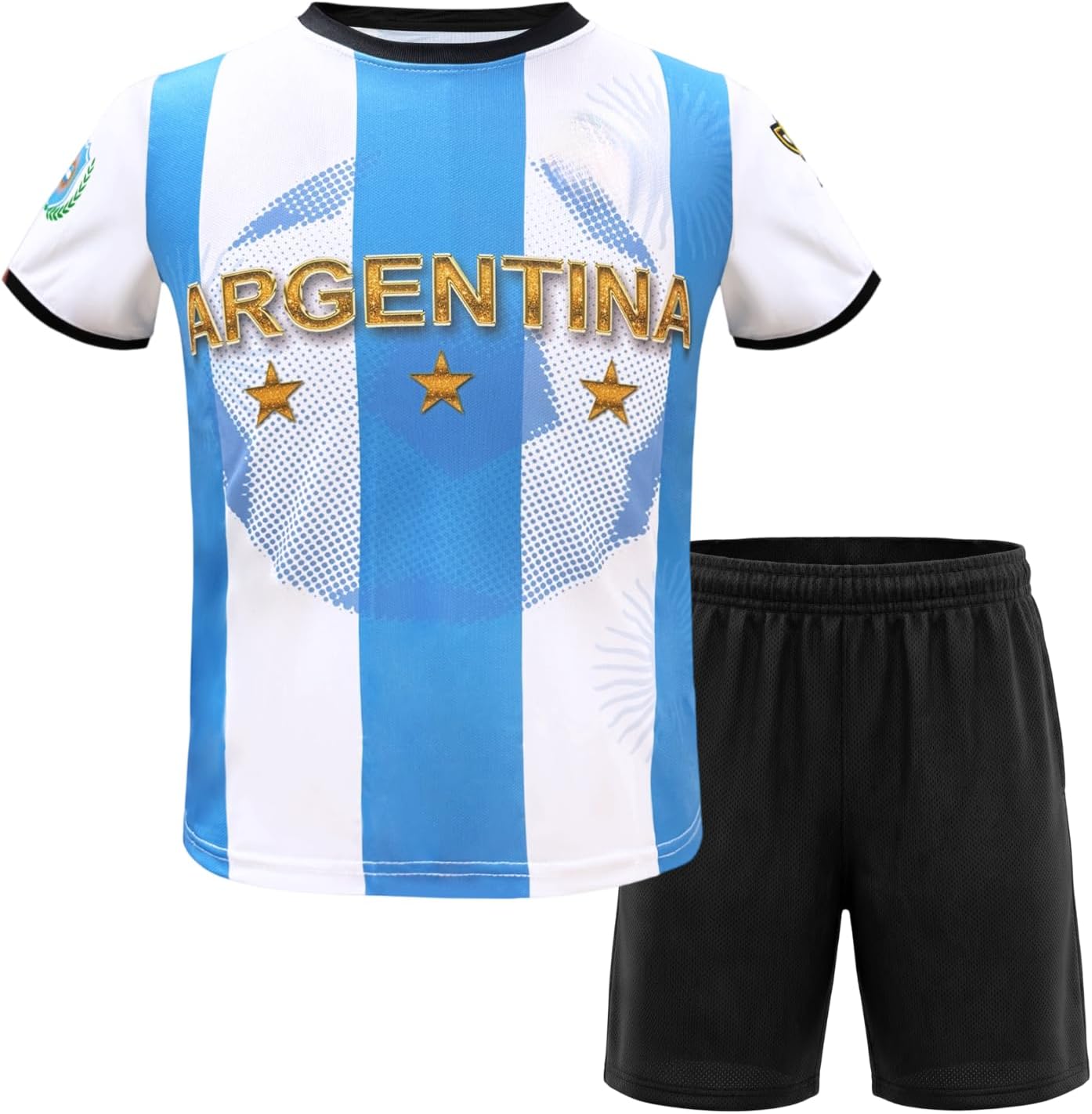 shanovelle 2026 Kids Soccer Jersey Kit Boys Girls Youth Soccer Shirt Shorts Set Team Sports Training Uniform Gift