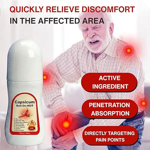 Miniatura 6 de Capsaicin Roll On - Rollo de gel calmante a base de hierbas con árnica, mentol, crema neuropatía para el cuidado de pies y piernas, absorción rápida