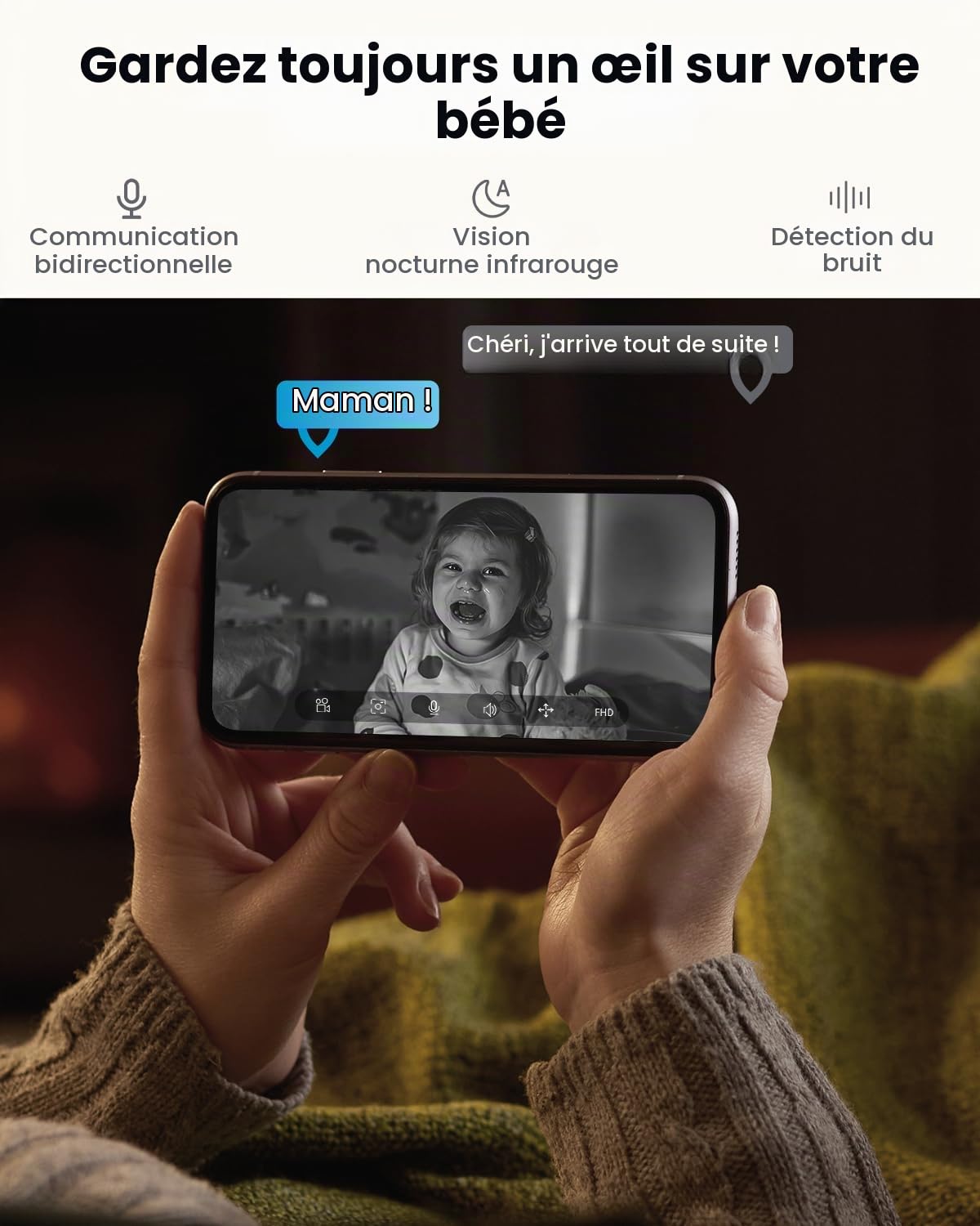 ieGeek 5MP Camera Surveillance WiFi Interieur 360° - 2.4G/5GHz Camera Interieur WiFi