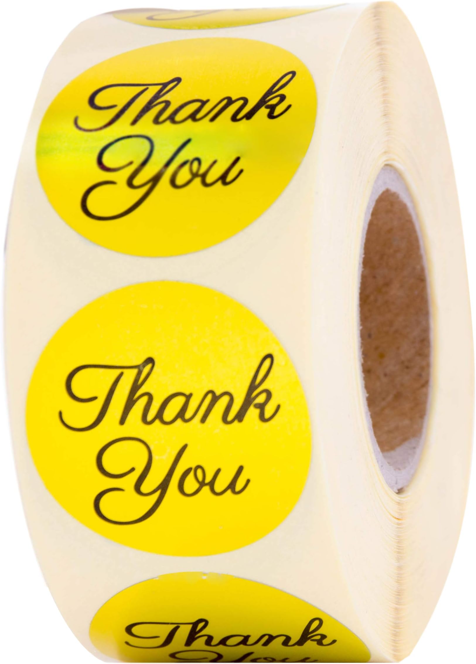 Thank you stickers Roll - Bulk 1000 Gold label Stickers - Large Round 1.5 inch size stickers-Bridal and Baby showers wedding favors-Personal and Business use - Thanks