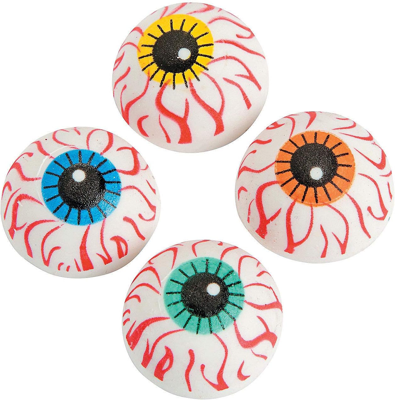 Eyeball Erasers - Bulk 24 Pack - Halloween giveaways and School Supplies