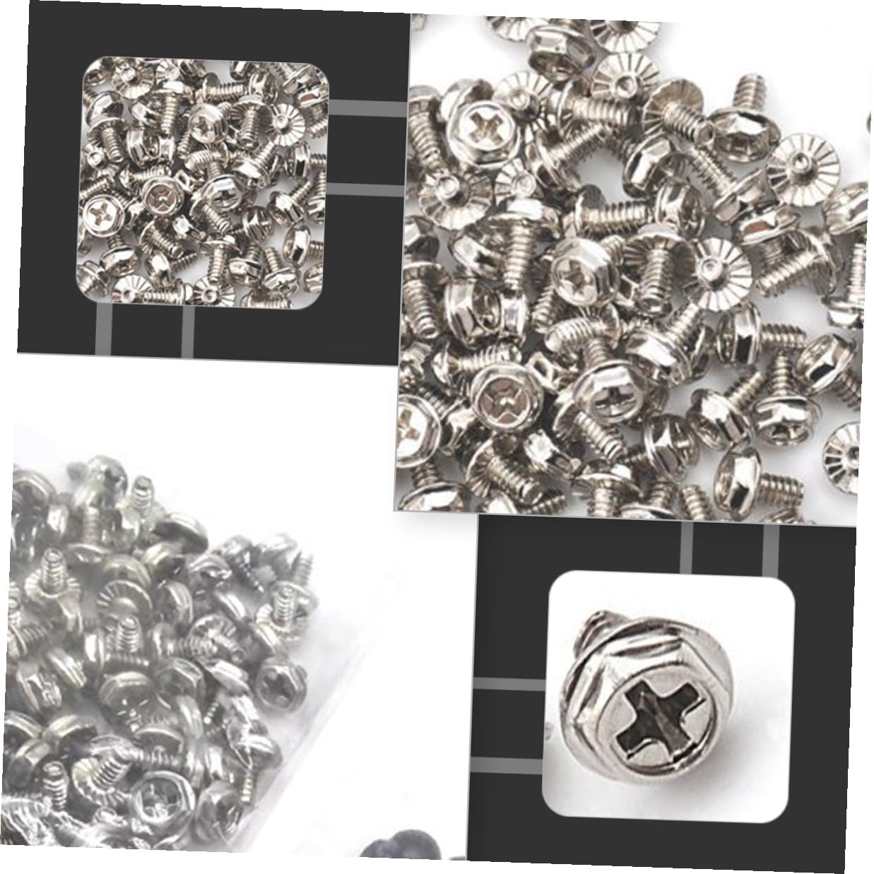 100pcs Silver Computer Case Thumb Screws 6#-32x6mm for Pci Slot Fastener and Power Supply Replacement Hardware Assembly Maintenance