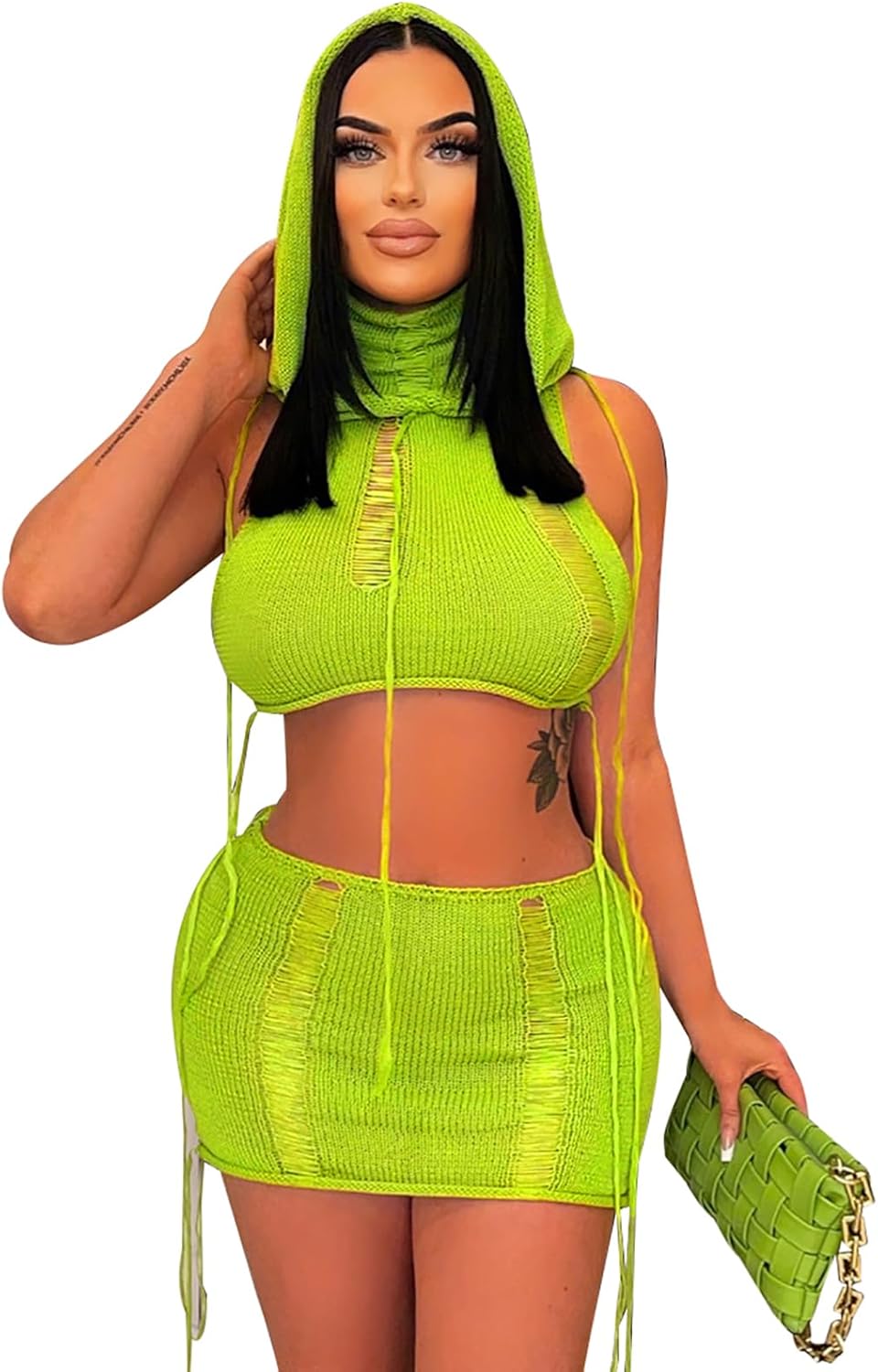 Bodycon Skirt Mini Skirt And Crop Top Outfit Women's Piece Skirt