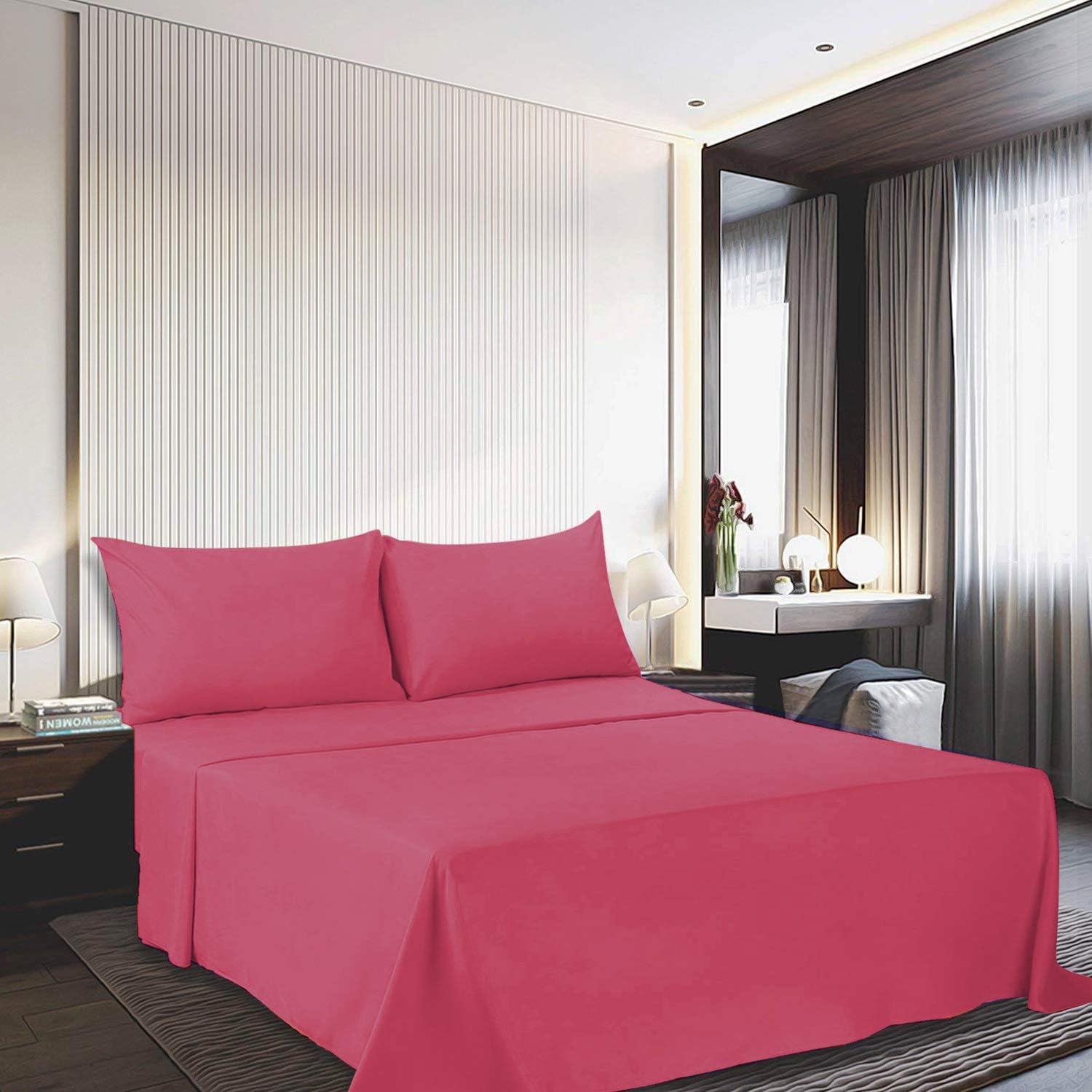 Best Season 4 Piece Bed Sheet Set (Full,Rust) 1 Flat Sheet,1 Fitted Sheet and 2 Pillow Cases,100% Brushed Microfiber 1800 Luxury Bedding,Deep Pockets,Extra Soft & Fade Resistant