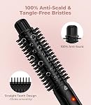 FARERY 1 Inch Thermal Brush Curling Iron for Smooth Natural Curls – Anti-Scald Hard Bristles, Lightweight, One-Button Start, Dual Voltage Travel Hair Tool with 360° Swivel Cord, 410°F Fast Heat