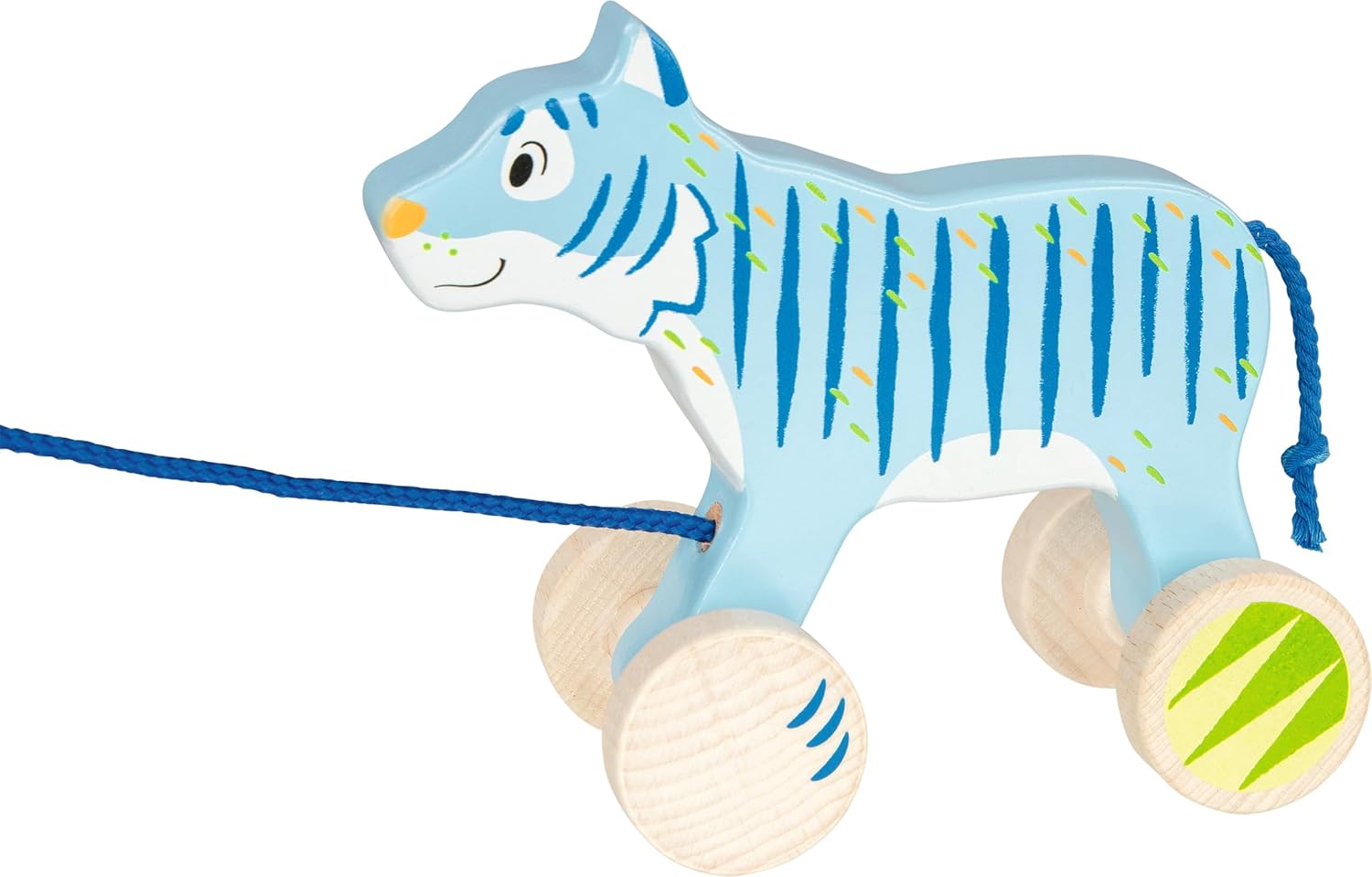 Goki - Animal Drag Tiger Toys, Blue (54888)