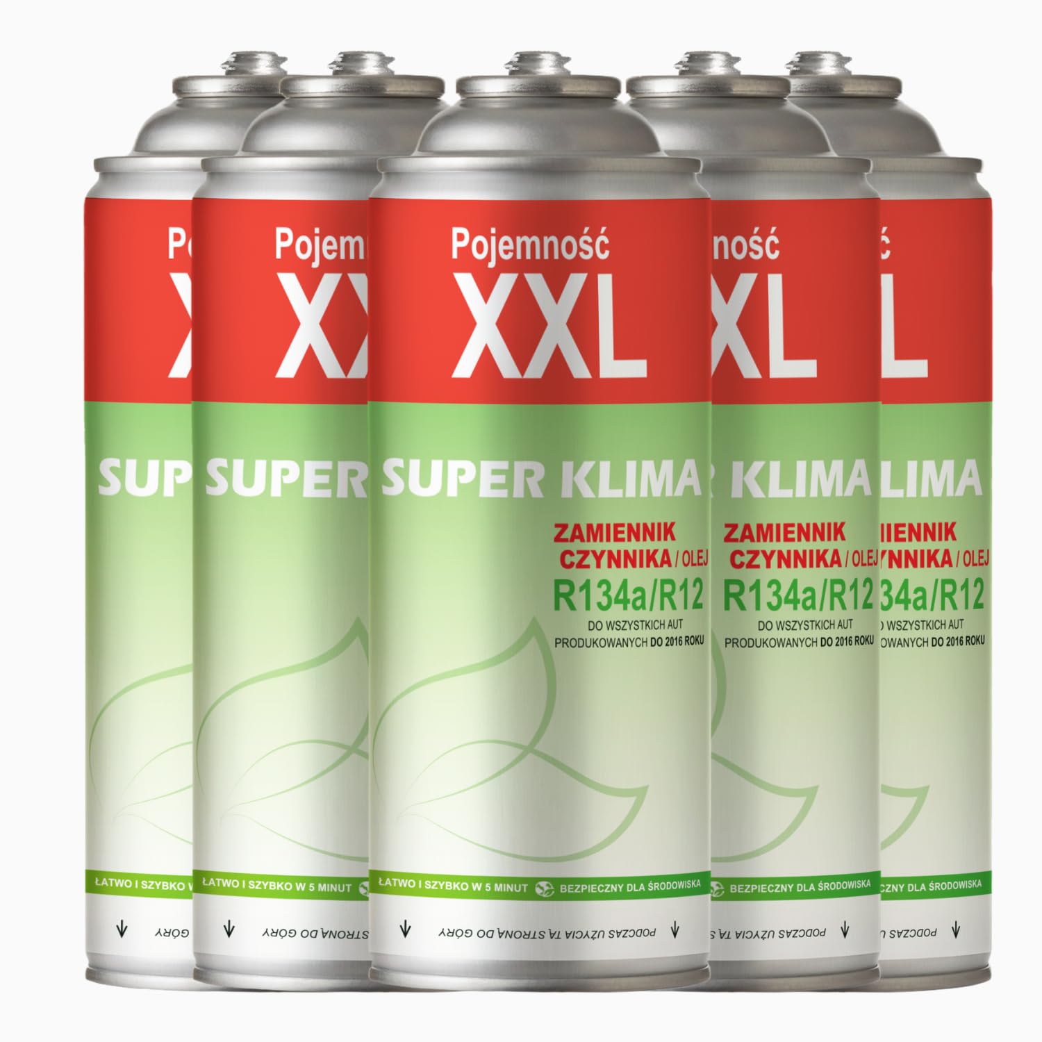 R134a Kältemittel Klimagas Auto Klimaanlage, 5 Dosen, großes Klimagas Set SUPER KLIMA