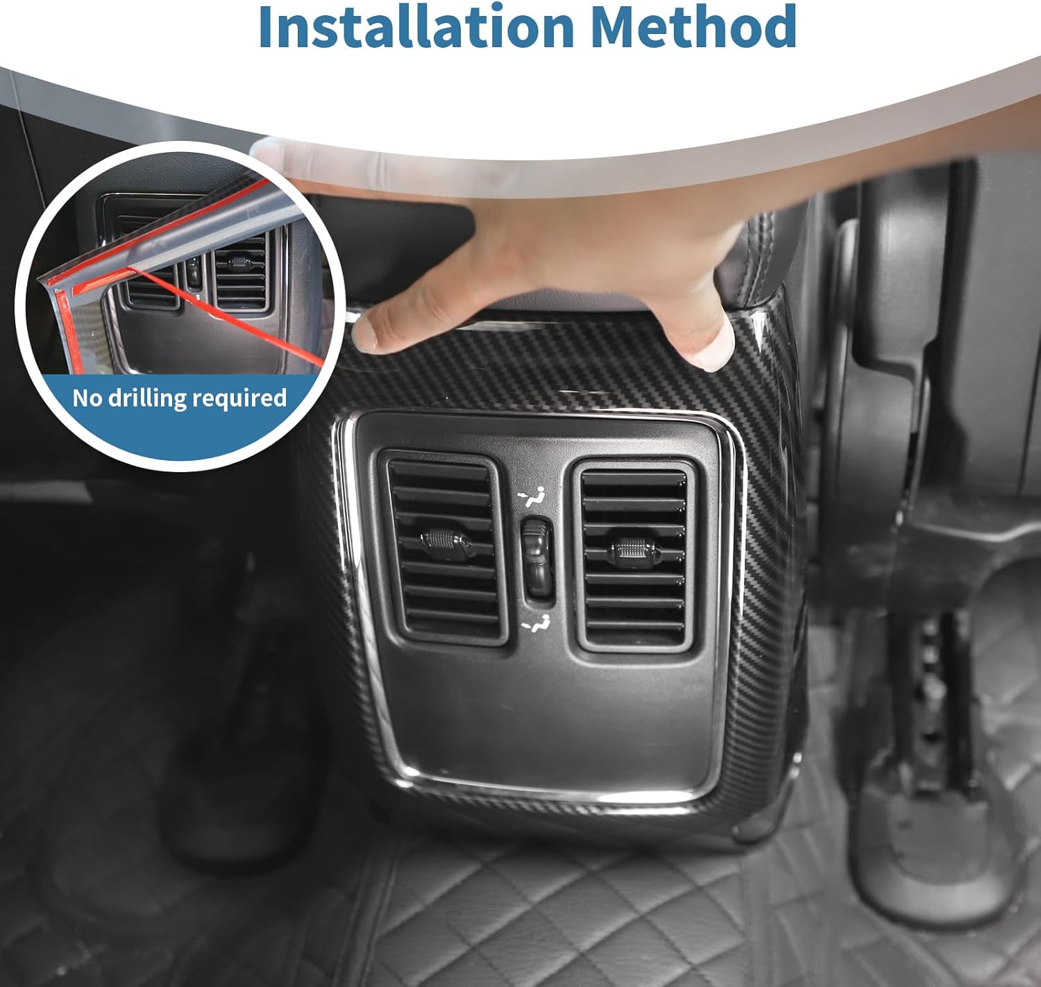 for Durango Rear Air Vent Panel Trim Cover for Dodge Durango 2011-2020 Black Carbon Fiber Interior Accessories 1pc