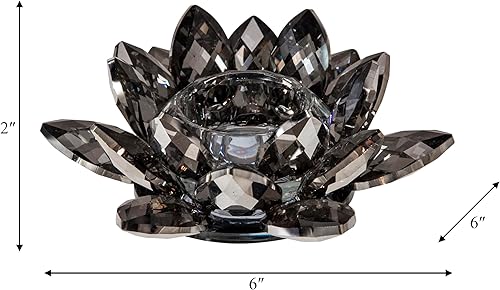 Miniatura 6 de Sagebrook Home 13211-06 Portavelas de cristal, 6 "x 6" x 2 ", gris