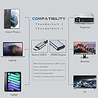 Vista 3 de Adaptador USB C a HDMI para monitor, 4K HDMI a USB C estaciones de acoplamiento para laptop MacBook Pro, cable USB tipo C a HDMI para iPad air, USBC