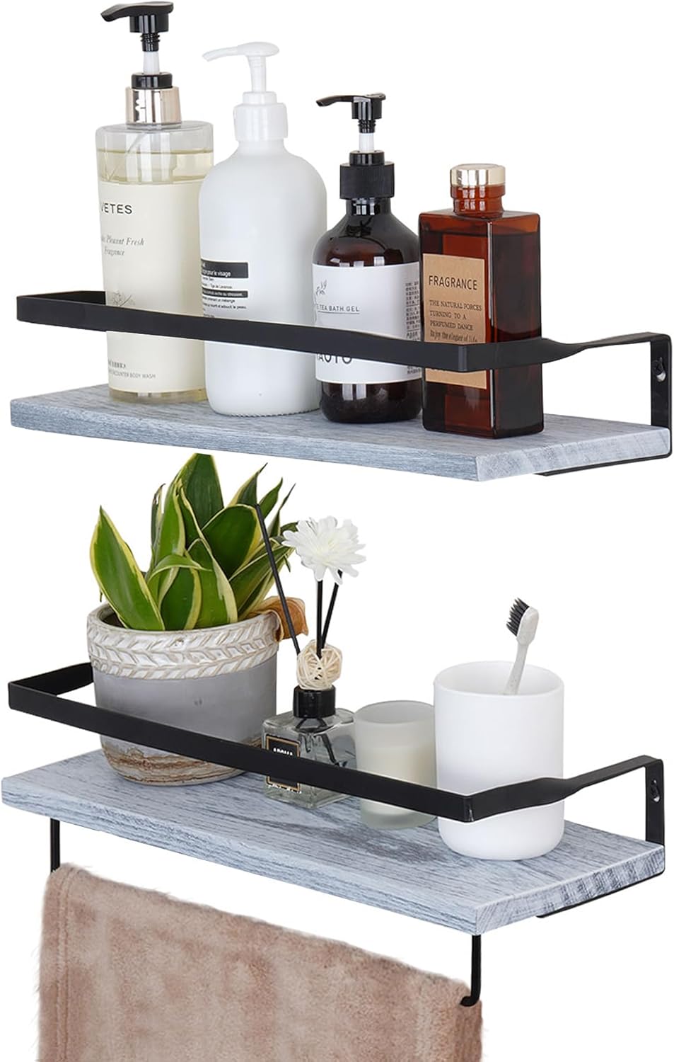 Elevon Floating Shelves for Wall Set of 2, Rustic Hanging