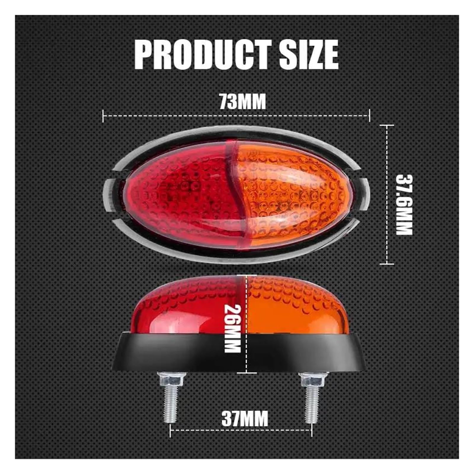 Generico Freccia Laterale 12V 24V Indicatore Laterale Della Lampada Del Segnale Freno Posteriore Avvertimento Lampade Per Il Camion Rimorchio Per Caravan RV Indicatore Laterale