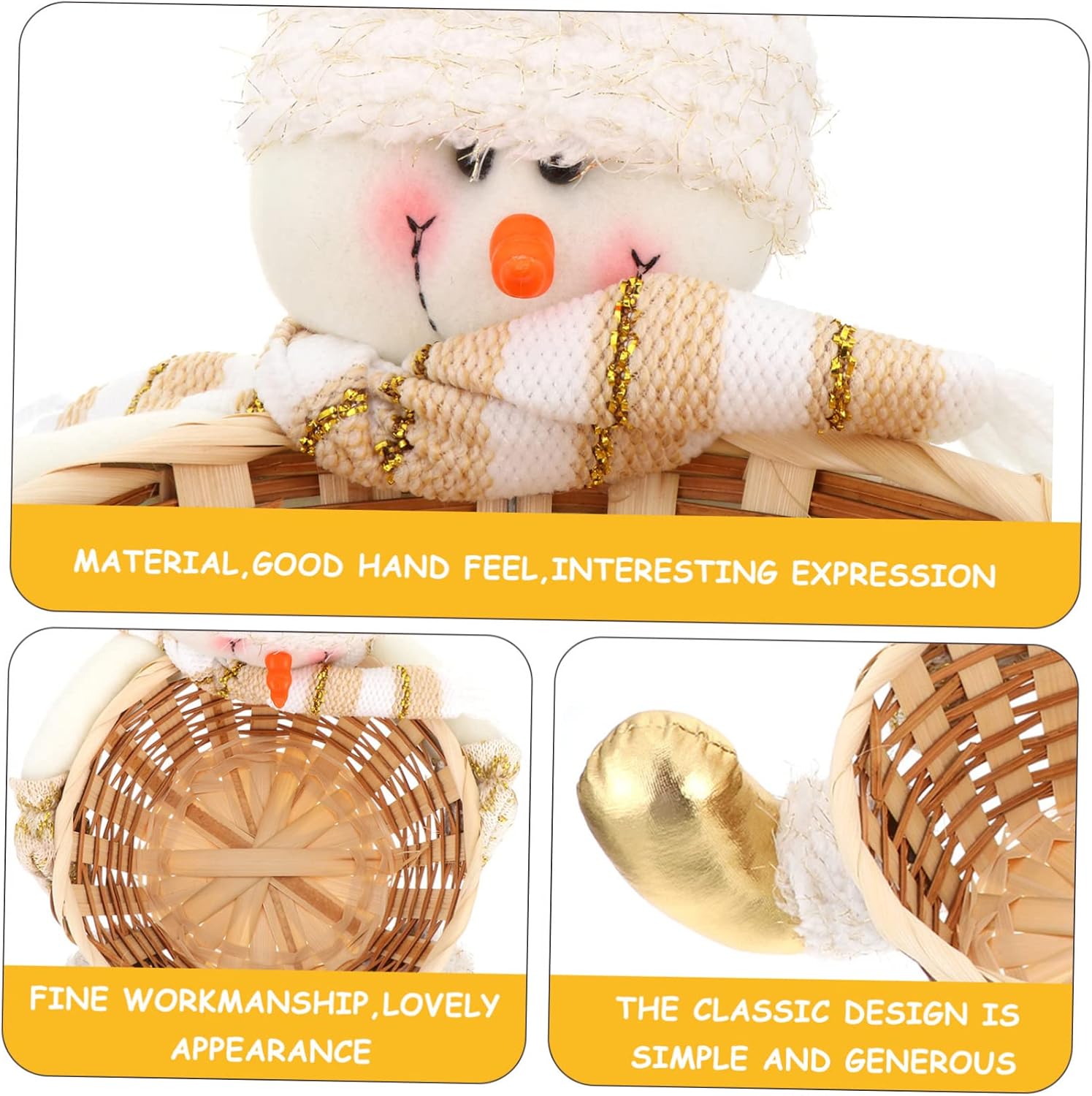 Christmas Snowman Candy Basket Xmas Party Table Decoration