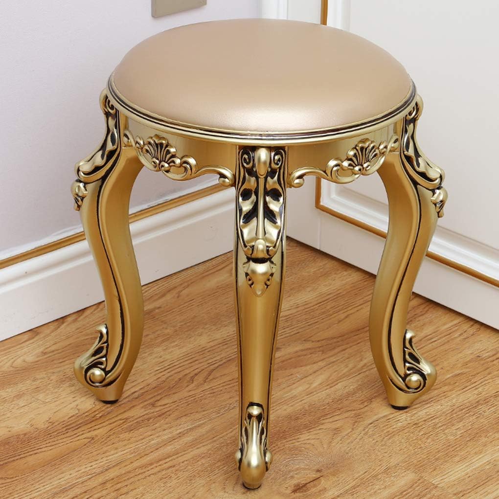 Vanity Benches Round Vanity Makeup Dressing Stool/Padded Bench with ABS Plastic Steel Legs/Piano Seat Chair Bench, for Bedroom, Bathroom