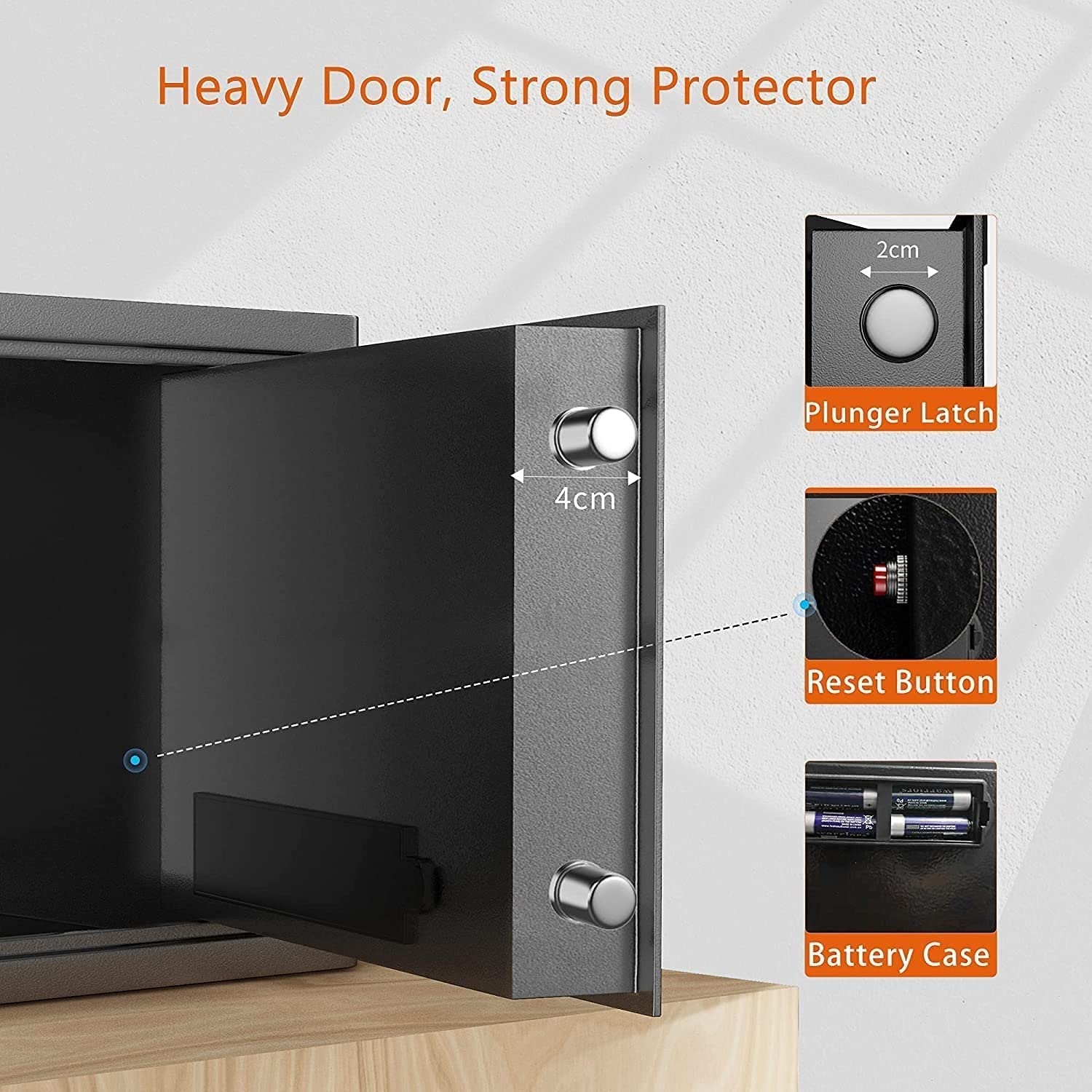 Cassetta di sicurezza, cassaforte ignifuga impermeabile, cassaforte, armadio di sicurezza, cassaforte per laptop dell'hotel con tastiera digitale, indicatore LED di sicurezza con serratura a chiave pe