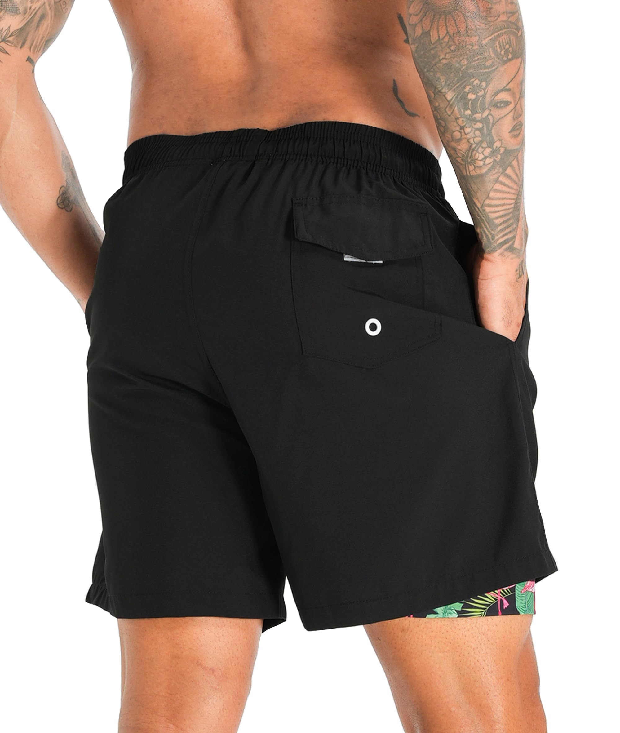 APTRO Costumi Pantaloncini da Bagno Uomo Mare Surf Piscina Stampa Hawaiana Estiva Grande Asciugatura Rapida con Fodera in Rete