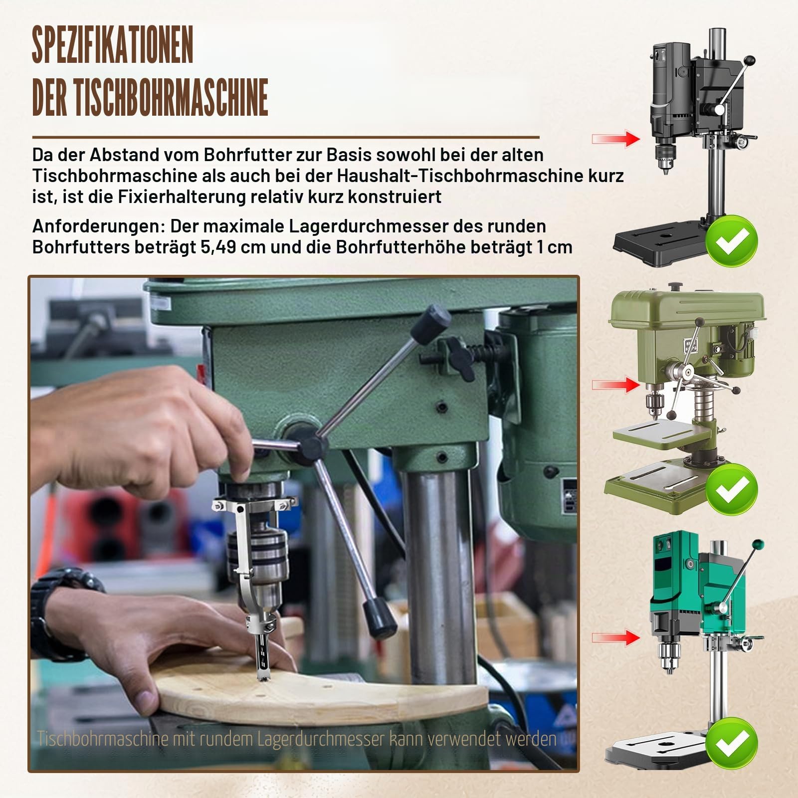 Quadrat Loch Bohrer Sets, Holzbearbeitung HSS Holz Mortieren Meißel Countersink Bits Loch Mortieren Bohrer Set mit Adapter, 6,4 mm, 8 mm, 9,5 mm, 11 mm, 12,7 mm