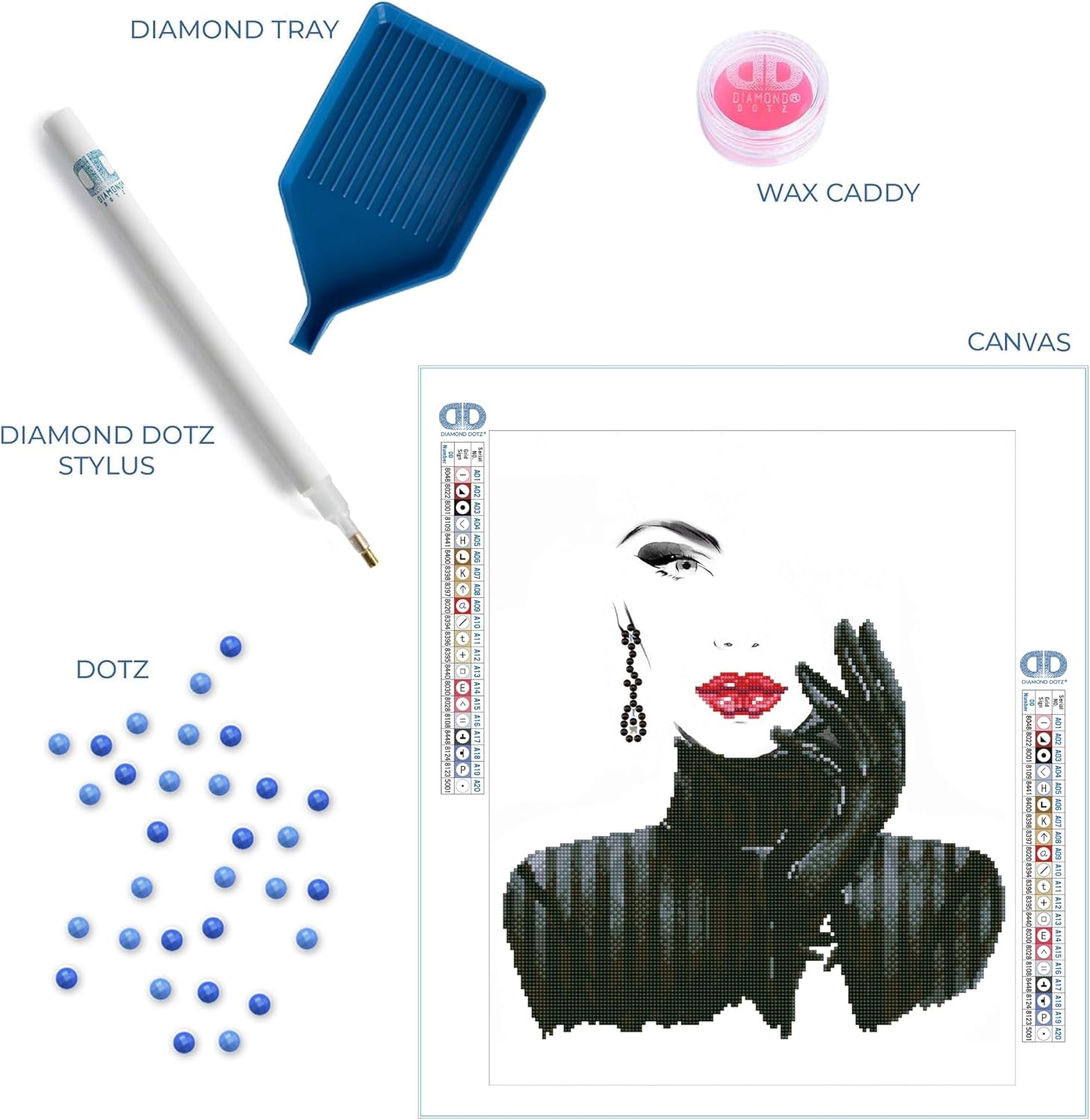 DIAMOND DOTZ Lady in Black Diamond Painting Kits for Adults - Diamond Art Kits a Relaxing Creative Craft Kit with Dotz Gems 20.5x16.5