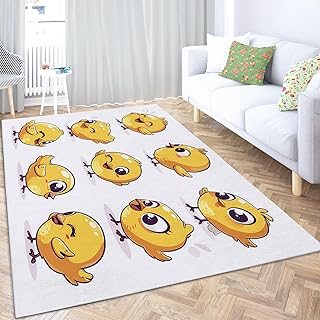 カーペット 漫画のひよこ 120 x 180cm 絨毯風 おしゃれ 洗える ラグ 長方形 すべり止め 防音 室内用 ラグマット オールシーズン適用 抗菌防臭 モダン ラグ エレガント やわらか