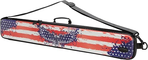 Casemaster Parallax Patriot - Estuche para taco de billarbillar 600D Oxford de poliéster pesado e interior acolchado, capacidad para 1 taco completo