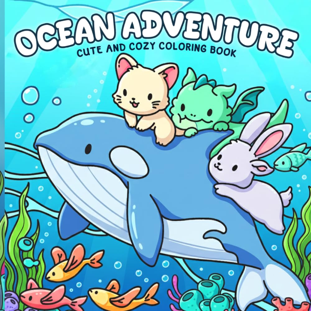 Ocean Adventure Coloring Book: Cute Underwater World Coloring Pages for Everyone with Playful Sea Creatures and Playful Animal Buddies to Enjoy Relaxation