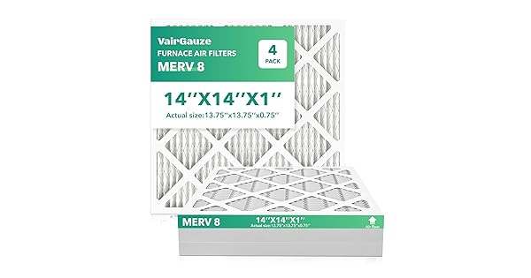 14x14x1 Air Filter 2 Pack MERV 8 HVAC AC Furnace Pleated Air