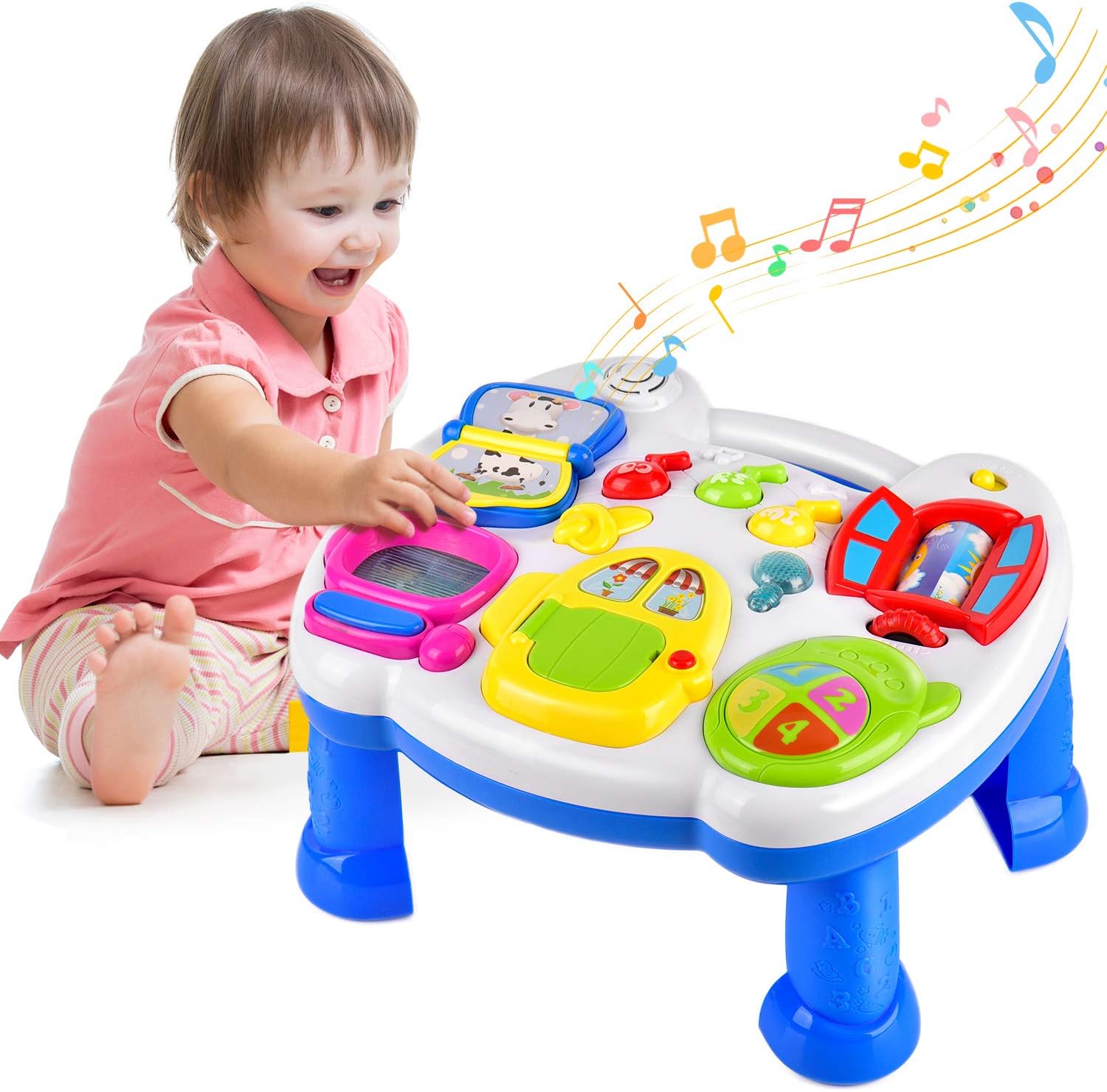 Balnore Kids Musical Table,Learn & Groove Table Education Activity Center Multiple Modes Game for Kids Toddlers