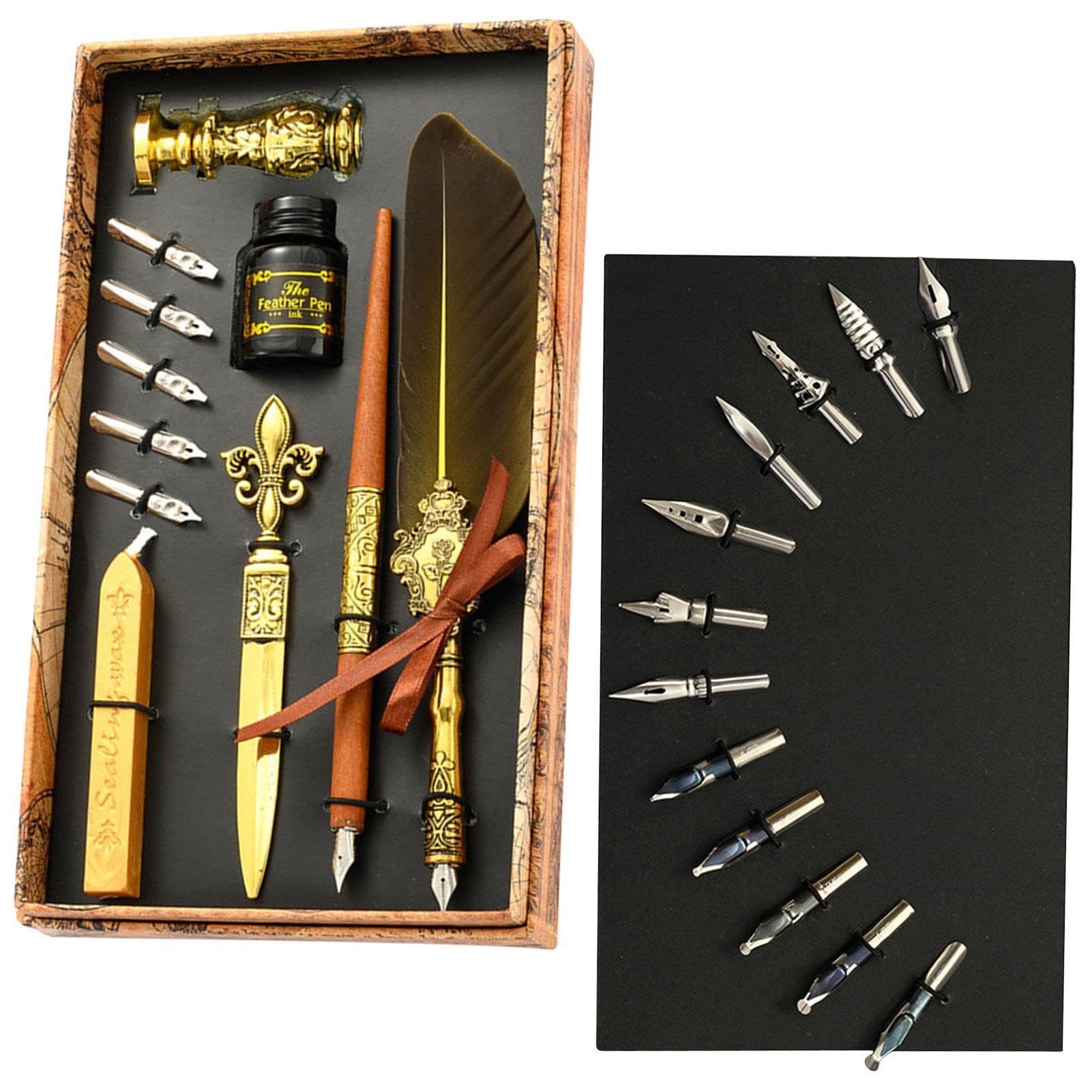 Generico Set penna e inchiostro d'oca | Penna piuma calligrafia vintage