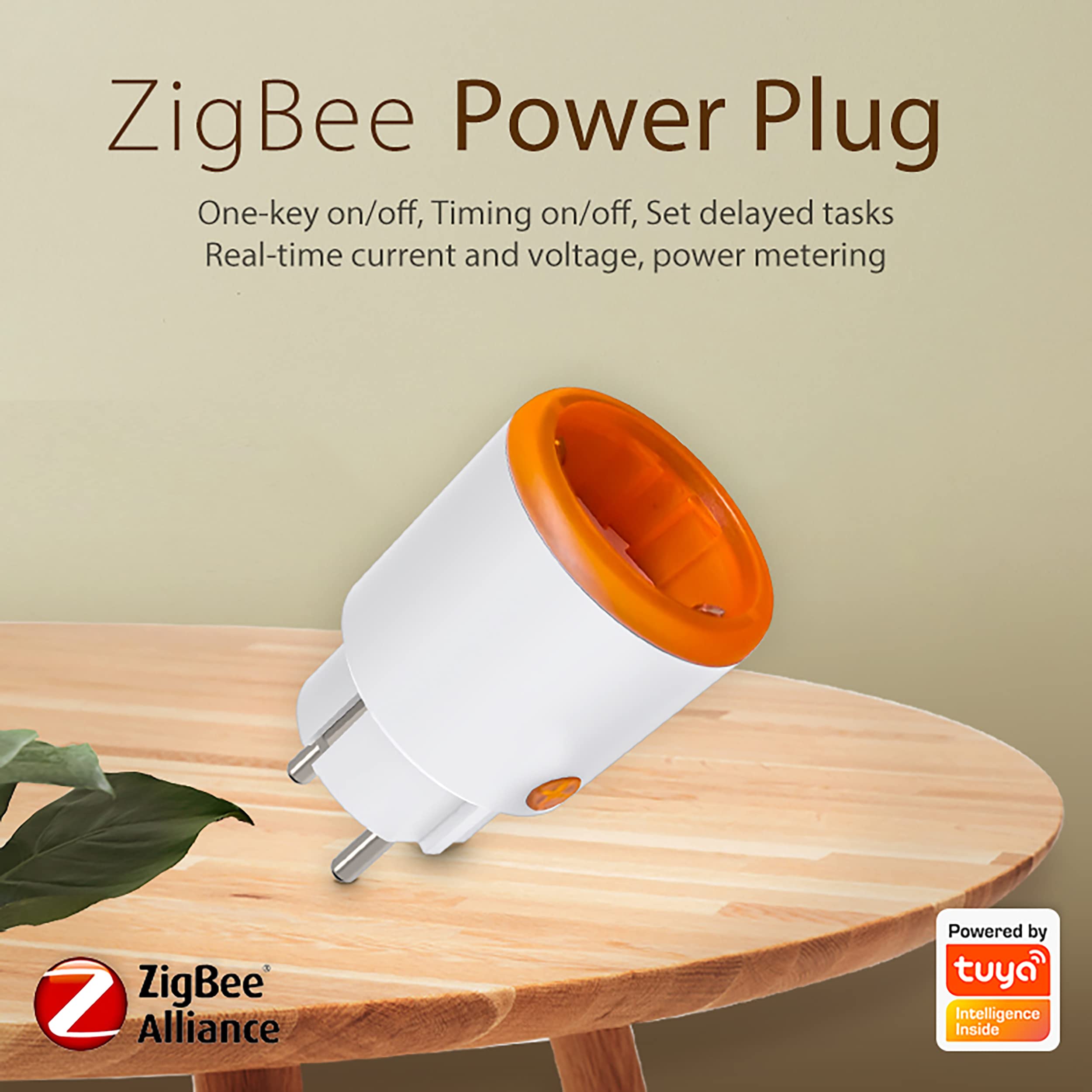 ZigBee Smart Socket 16A, 3680W Alexa Smart Plug con medidor de potencia, control de voz, temporizador, control remoto de aplicación compatible con Alexa, Google Home. HUB requerido (3 paquete)