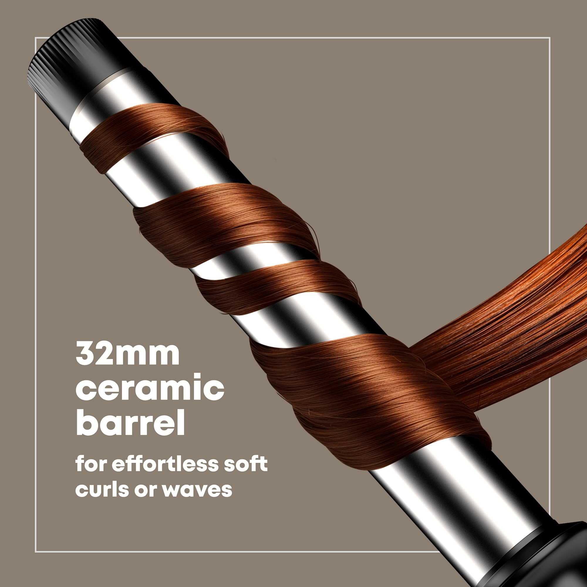 REVAMP Effortless Curls lokówka 32 mm bardzo długa lokówka - jonowy cylinder ceramiczny, równomierne ciepło, do długich włosów - profesjonalne falowanie i błyszczące loki