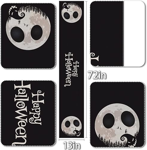 Miniatura 2 de Vohado Camino de mesa de Feliz Halloween, El extraño mundo de Navidad, decoración de calavera de luna, comedor, hogar, cocina, mesa (13 x 108