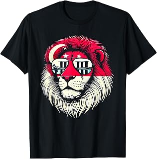 Republic of Singapore Lion Singaporean Flag T-Shirt
