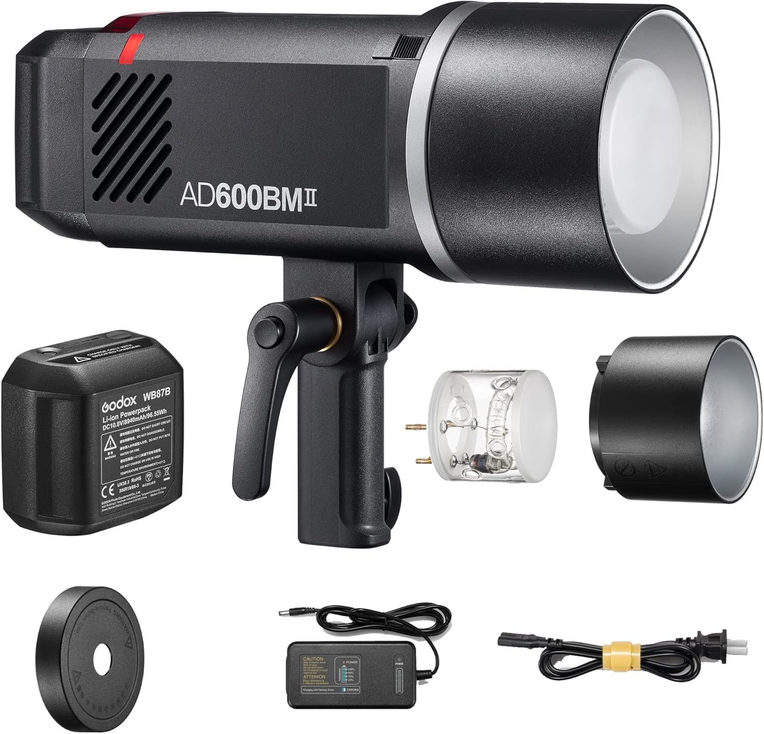 GODOX AD600BM II 600Ws Outdoor Strobe Flash Light,Bowens Mount Monolight with 40w(5600k),GN87 HSS,Recycle in 0.01-1.9s,10 Steps Power Output,16 Groups for Photography Studio