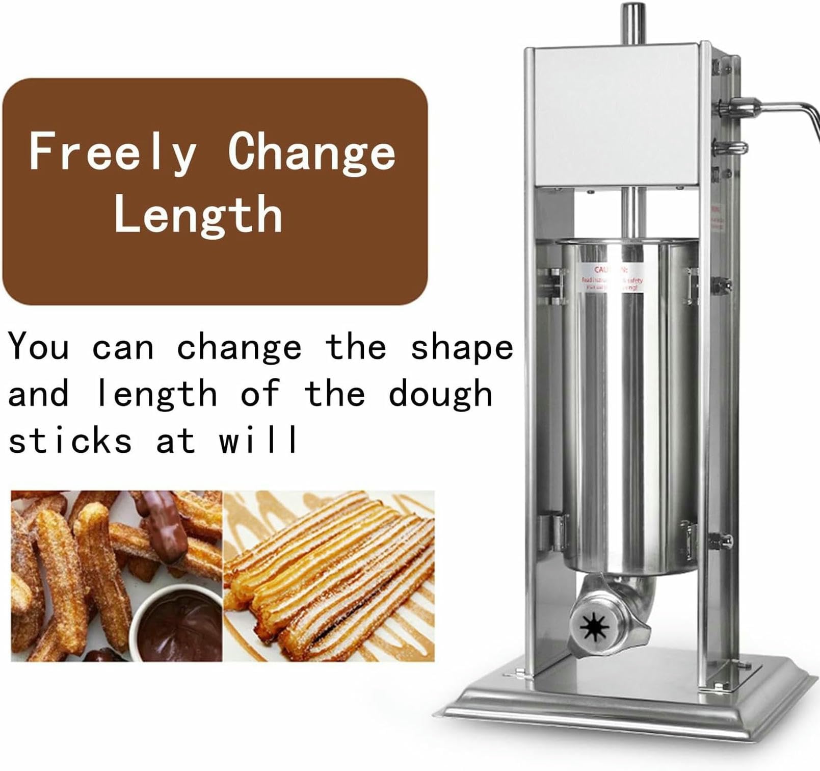 Churros Maker Machine Stal nierdzewna Handlowy ręczny zestaw do robienia Churro o pojemności 5 l do hiszpańskich churros i pączków
