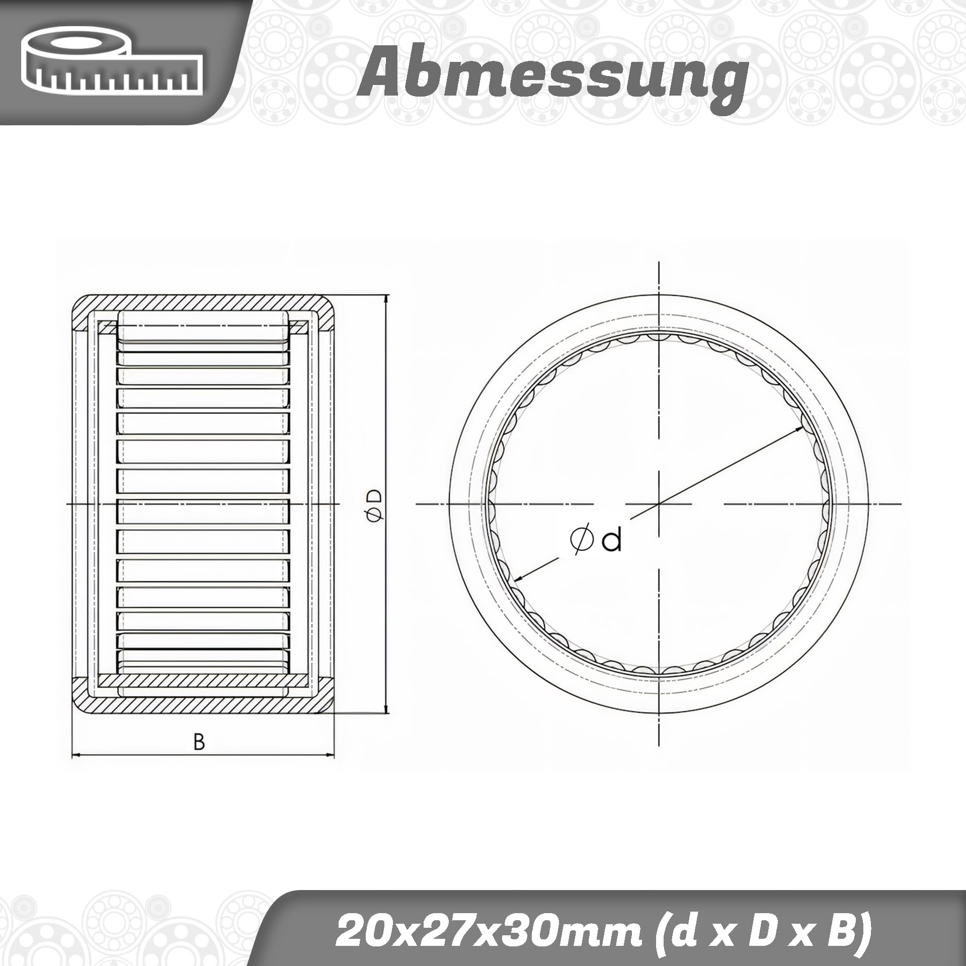 Parts And Parts Nadelhülse HMK2030 – 20x27x30mm, Hochpräzises Nadellager Für Automobil & Maschinenbau
