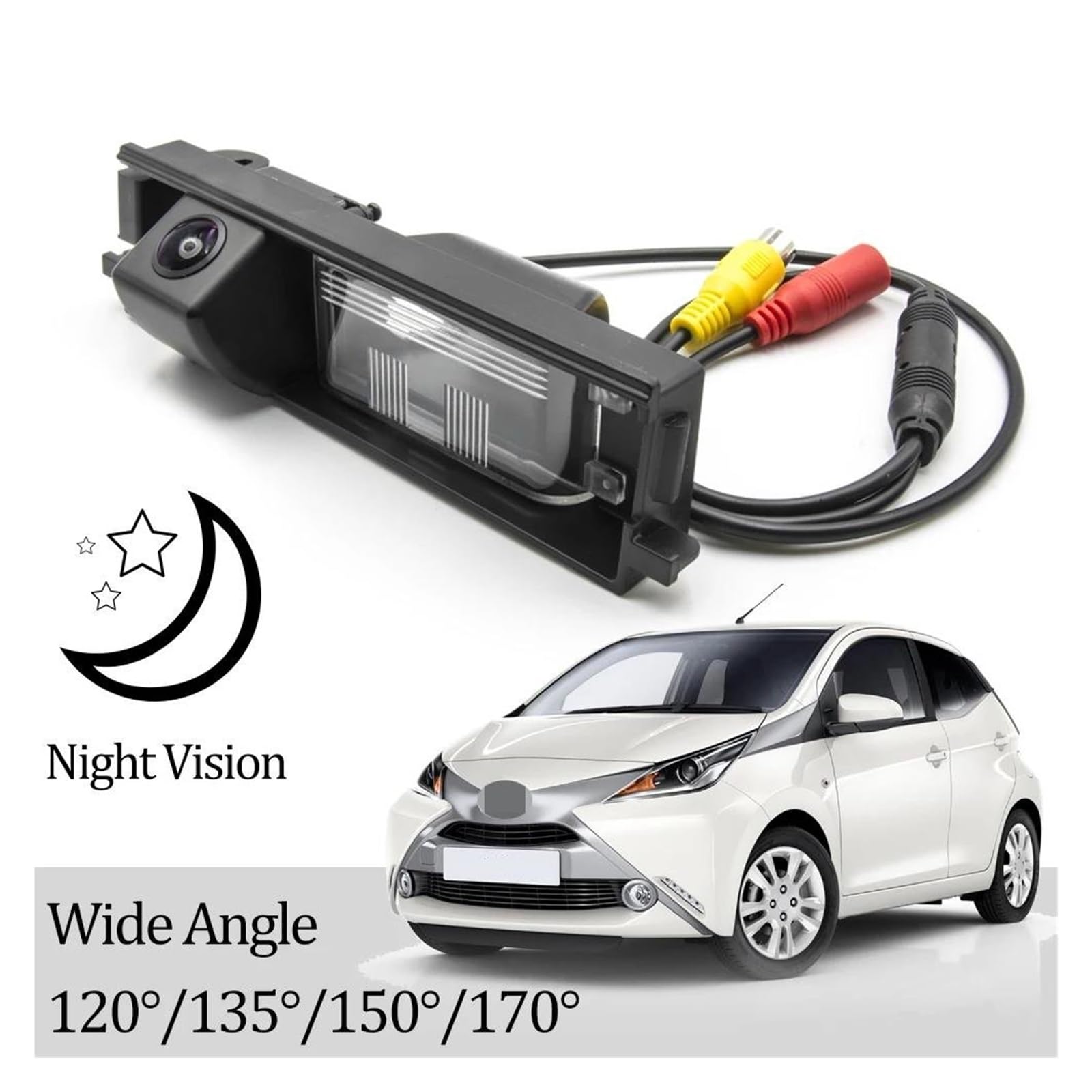 Zamiennik kamery cofania do Peugeot 108 2014-obecny samochodowy monitor cofania CCD HD AHD kamera cofania rybie oko kamera cofania (C135 AHD 720P) (D170 AHD 720P)